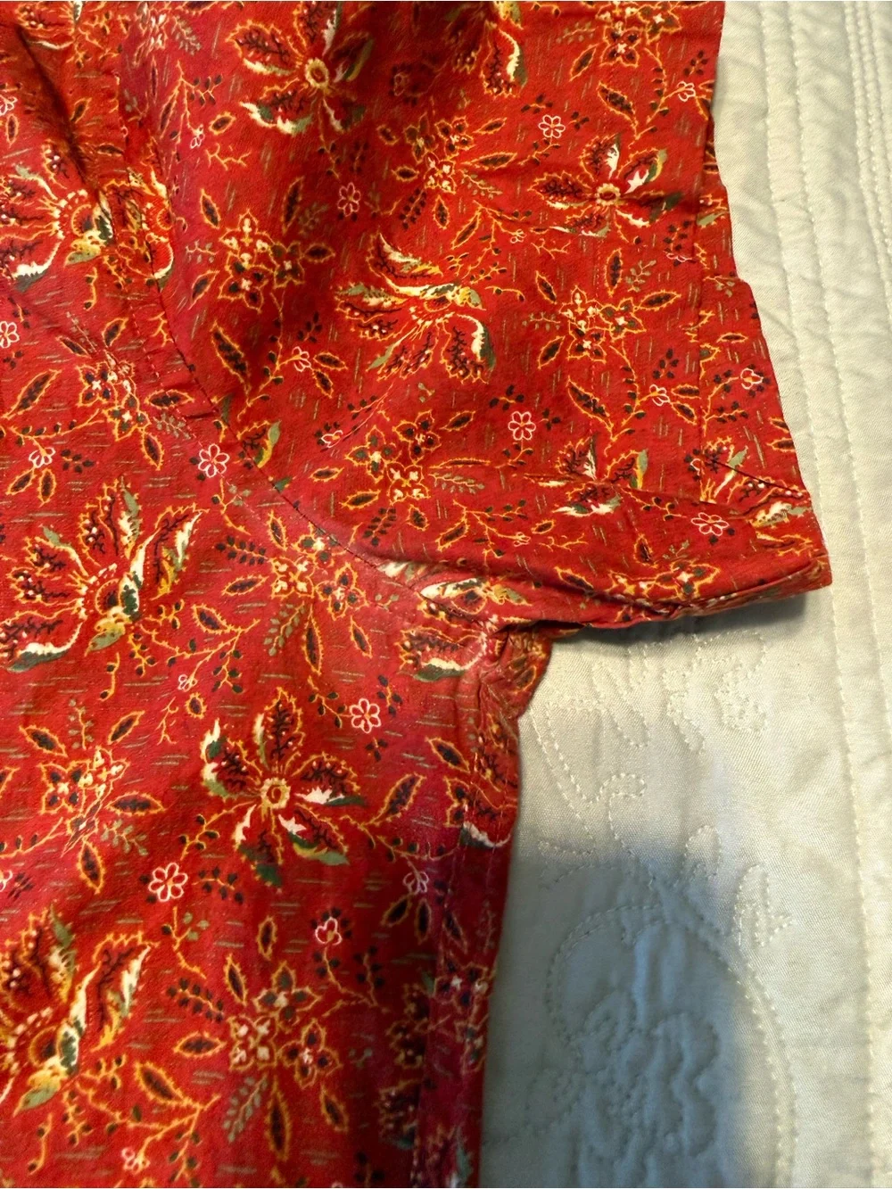 J.Crew Secret Wash Men’s Medium Red Floral Print Short Sleeve Shirt